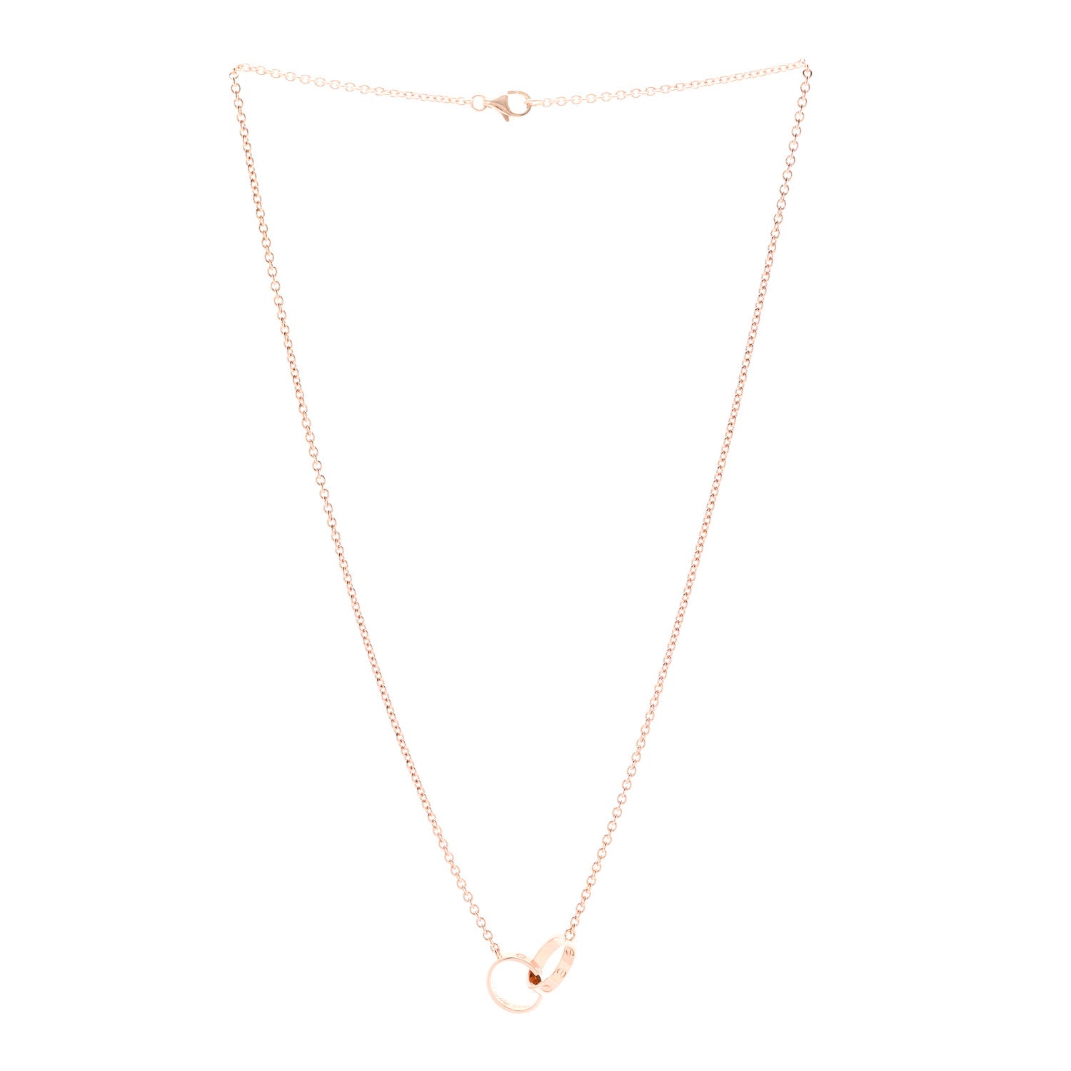 Cartier 18K Pink Gold Interlocking LOVE Necklace 3 of 6