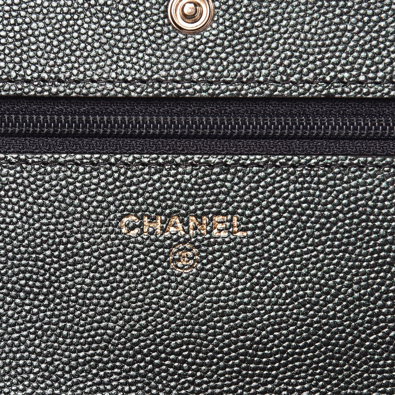 Chanel Iridescent Caviar Quilted Wallet On Chain WOC Black 6 of 9