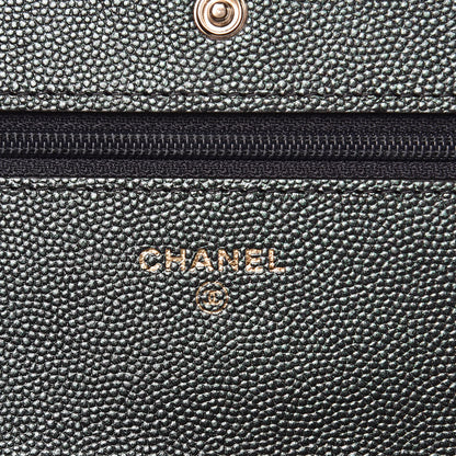 Chanel Iridescent Caviar Quilted Wallet On Chain WOC Black 6 of 9