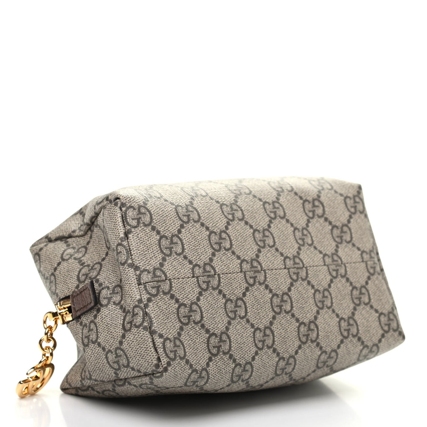 Soft GG Supreme Monogram Calfskin Medium Ophidia Cosmetic Case Beige Ebony New Acero