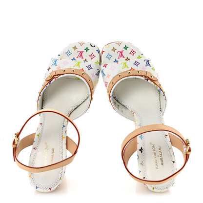 Louis Vuitton LV X TM Monogram Multicolor Helios Wedge Sandals 40 White 2 of 10
