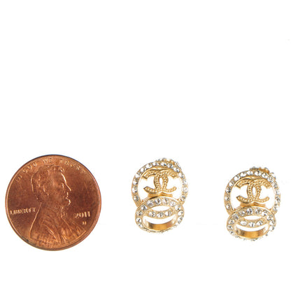 Chanel Crystal CC Earrings Gold 2 of 5