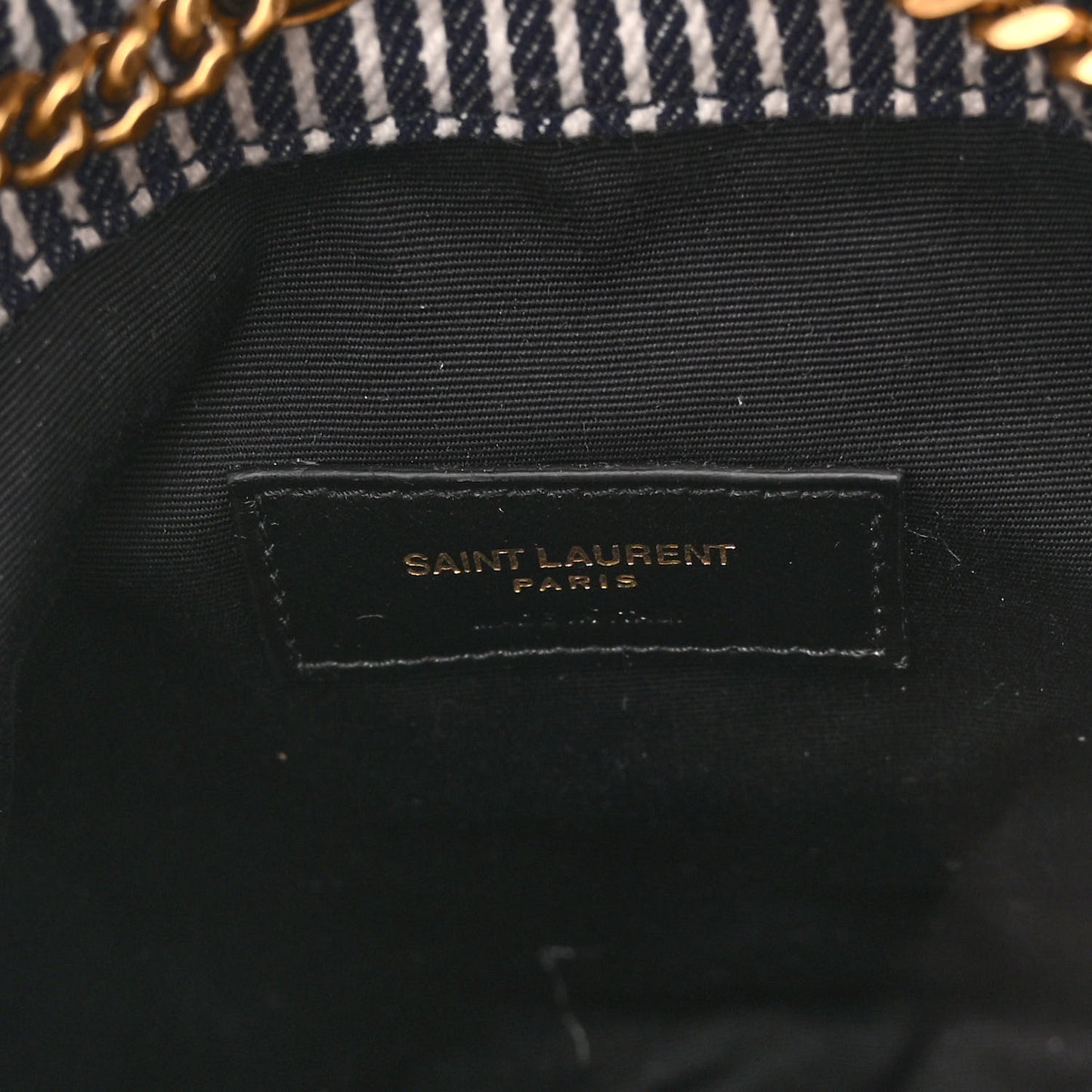 Canvas Striped Nano Joe Bucket Bag Deep Marine Cream