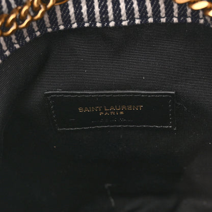 Saint Laurent Canvas Striped Nano Joe Bucket Bag Deep Marine Cream 6 of 10