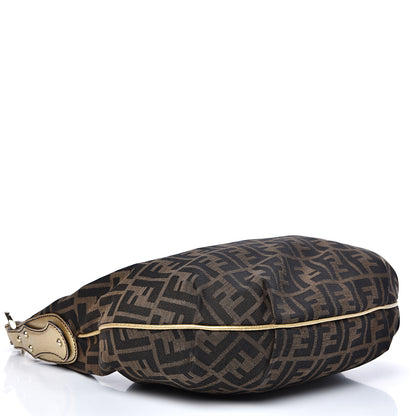 Fendi Zucca Laminated Vachetta Small Chef Hobo Tobacco Bronzo 3 of 13