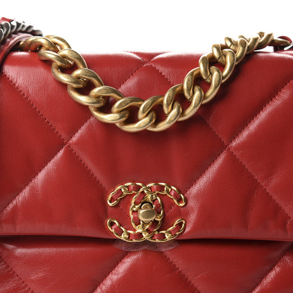 Chanel Goatskin Quilted Large 19 Flap Red 10 of 10