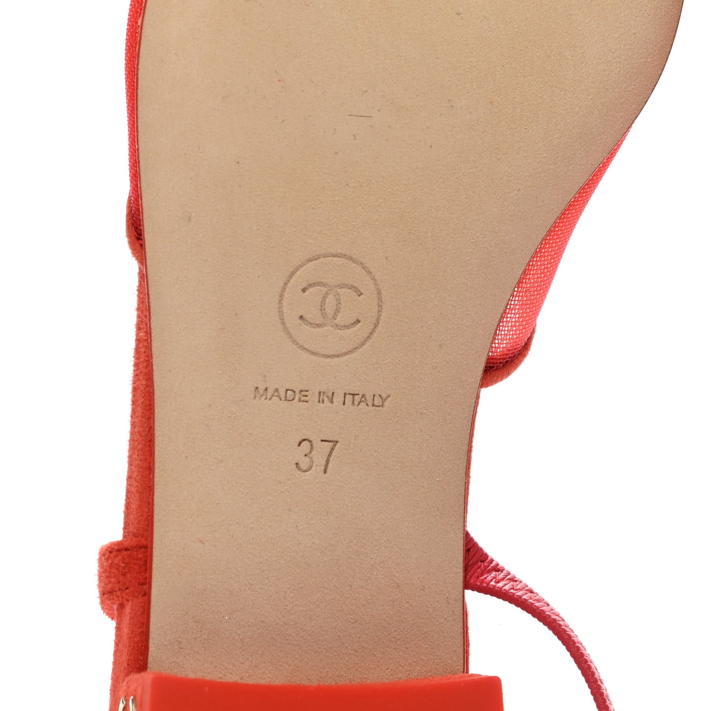 Mesh Suede Cap Toe CC Slingback Sandals 37 Orange