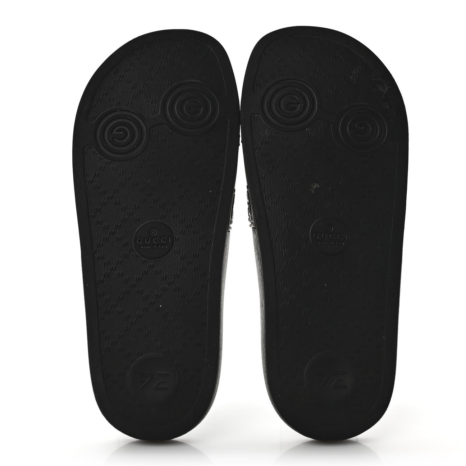 Gucci Rubber GG Monogram Perforated Womens Slide Sandals 38 Black 5 of 8
