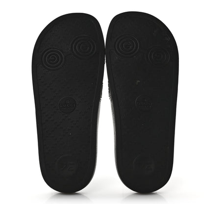 Gucci Rubber GG Monogram Perforated Womens Slide Sandals 38 Black 5 of 8