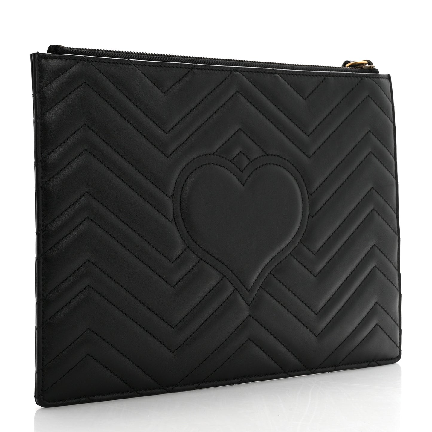 Calfskin Matelasse Animal Studs GG Marmont Pouch Bag Black