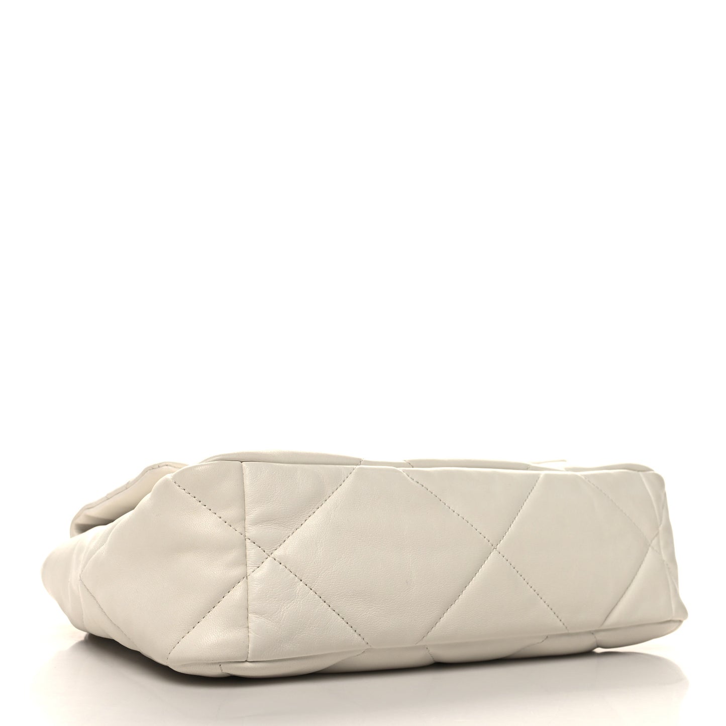 Lambskin Quilted Large Chanel 19 Flap White