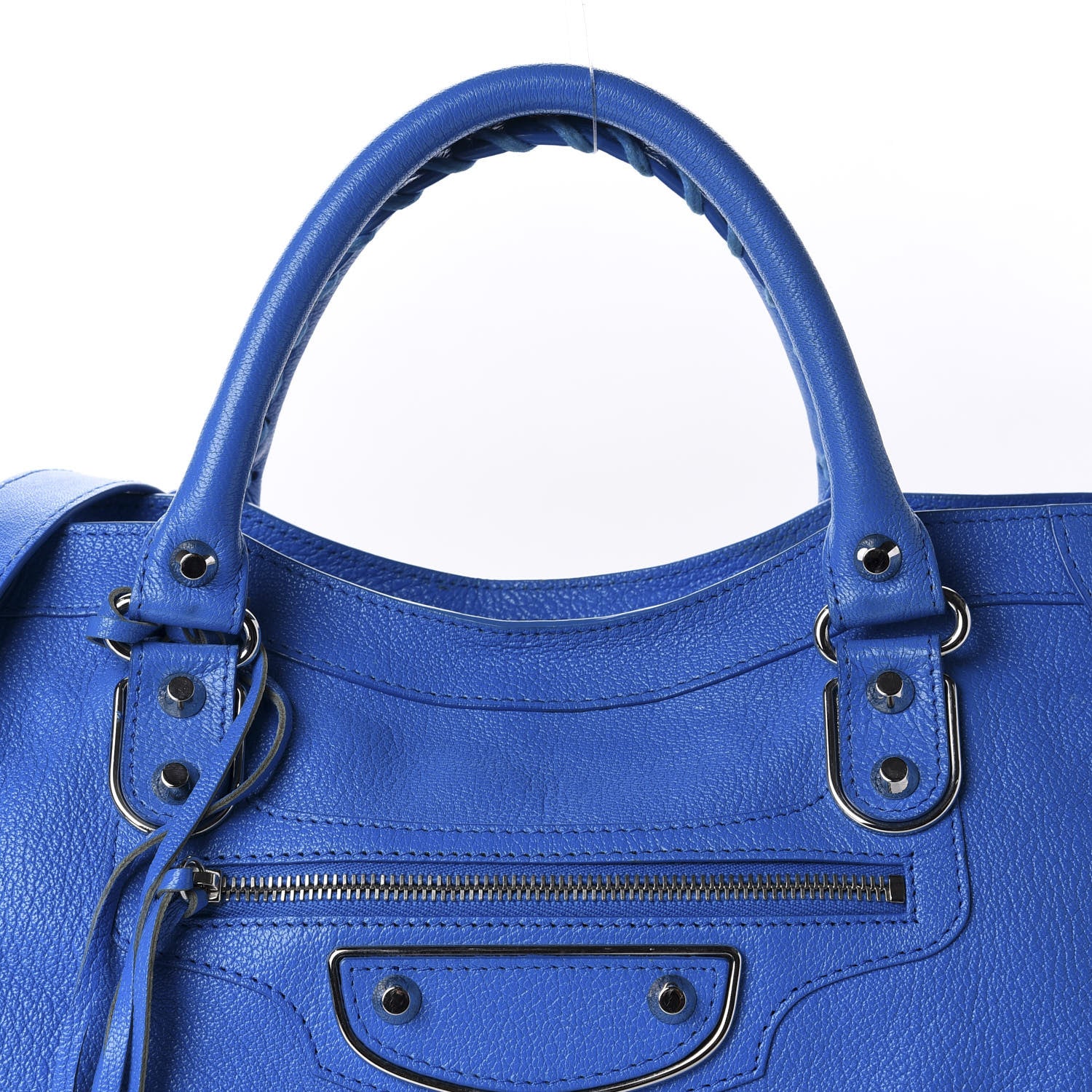 Balenciaga Chevre Silver Metallic Edge Hardware City Bleu Ceylon 14 of 14