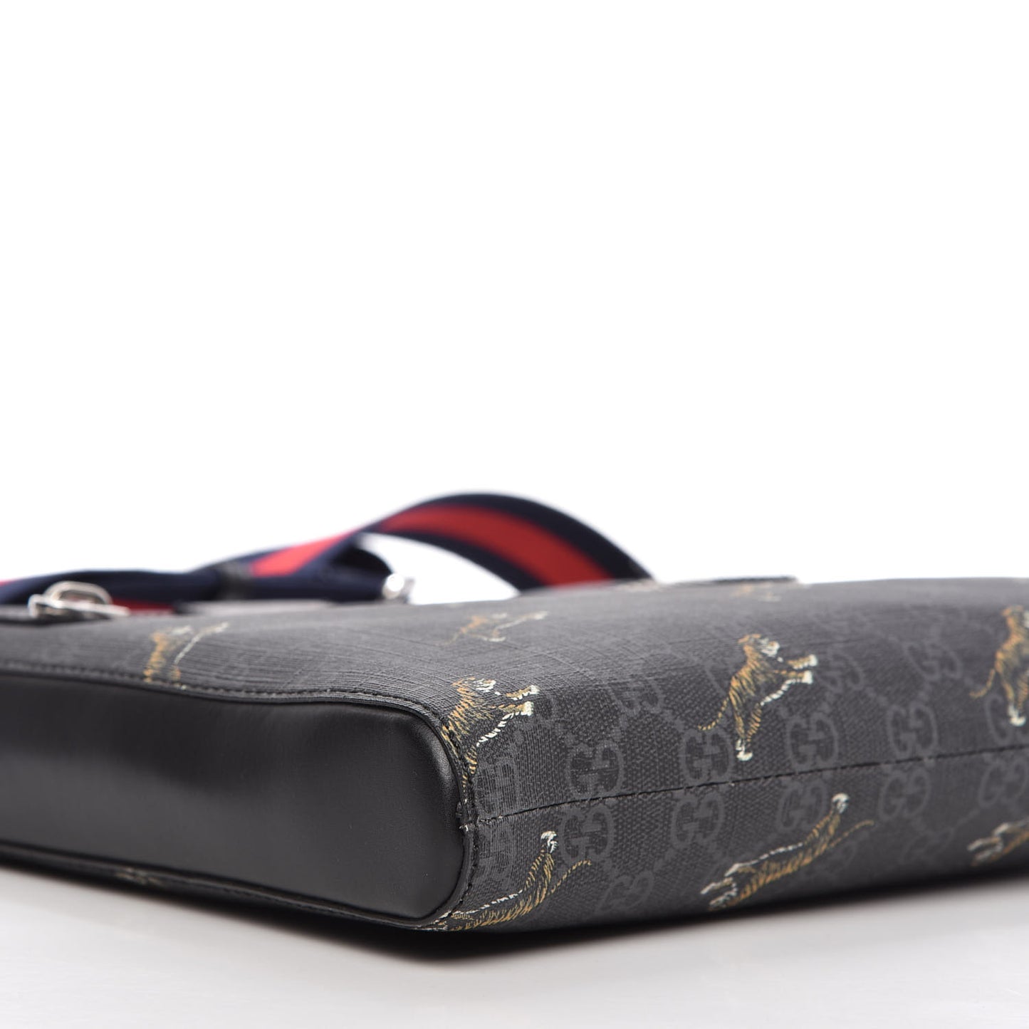 GG Supreme Monogram Tigers Web Messenger Bag Black Multicolor