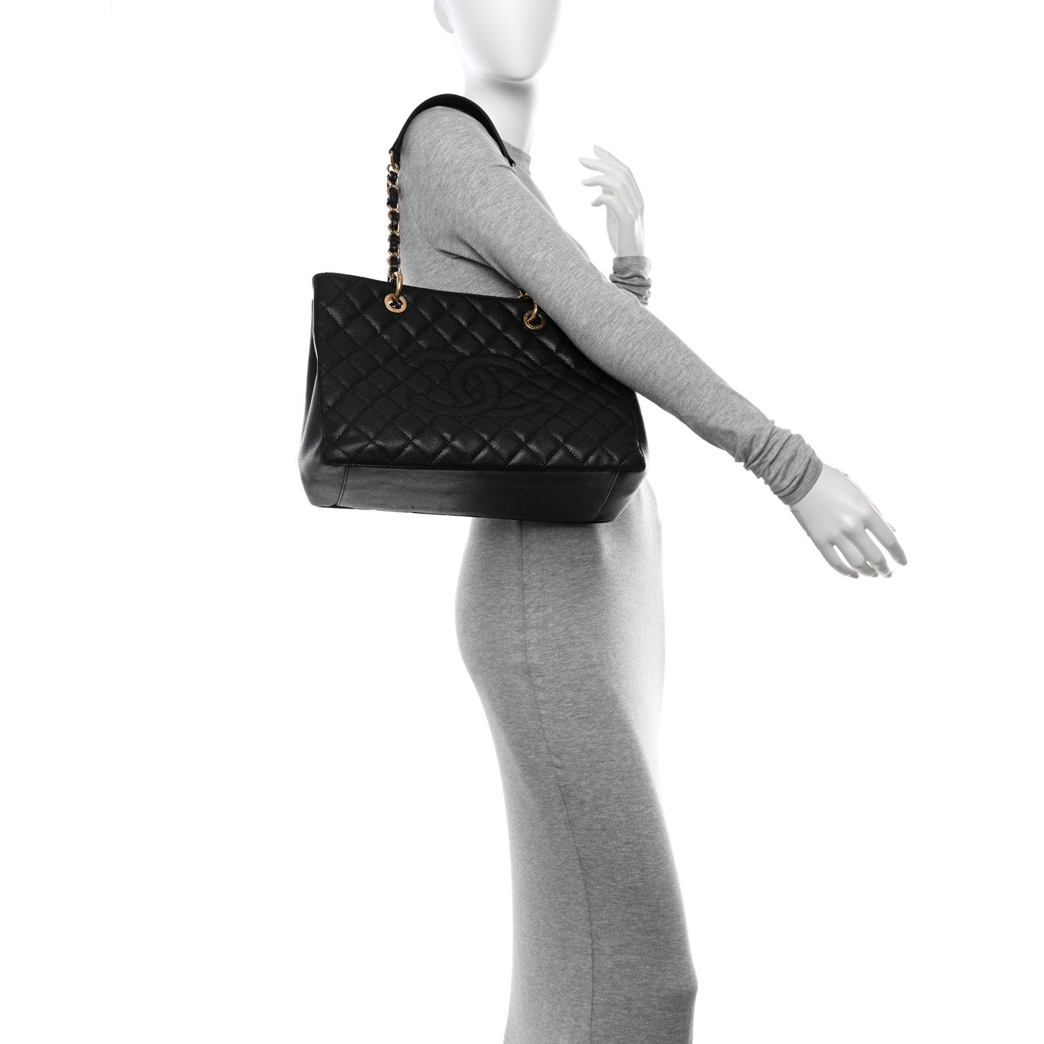 Chanel Caviar Quilted Grand Shopping Tote GST Black 2 of 17