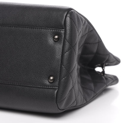 Chanel Metallic Grained Calfskin Woven Chain Large Shopping Bag Black 9 of 10