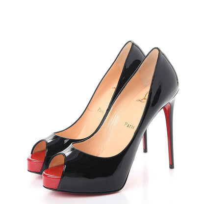 Christian Louboutin Patent New Very Prive 120 Pumps 37.5 Black Red 3 of 10