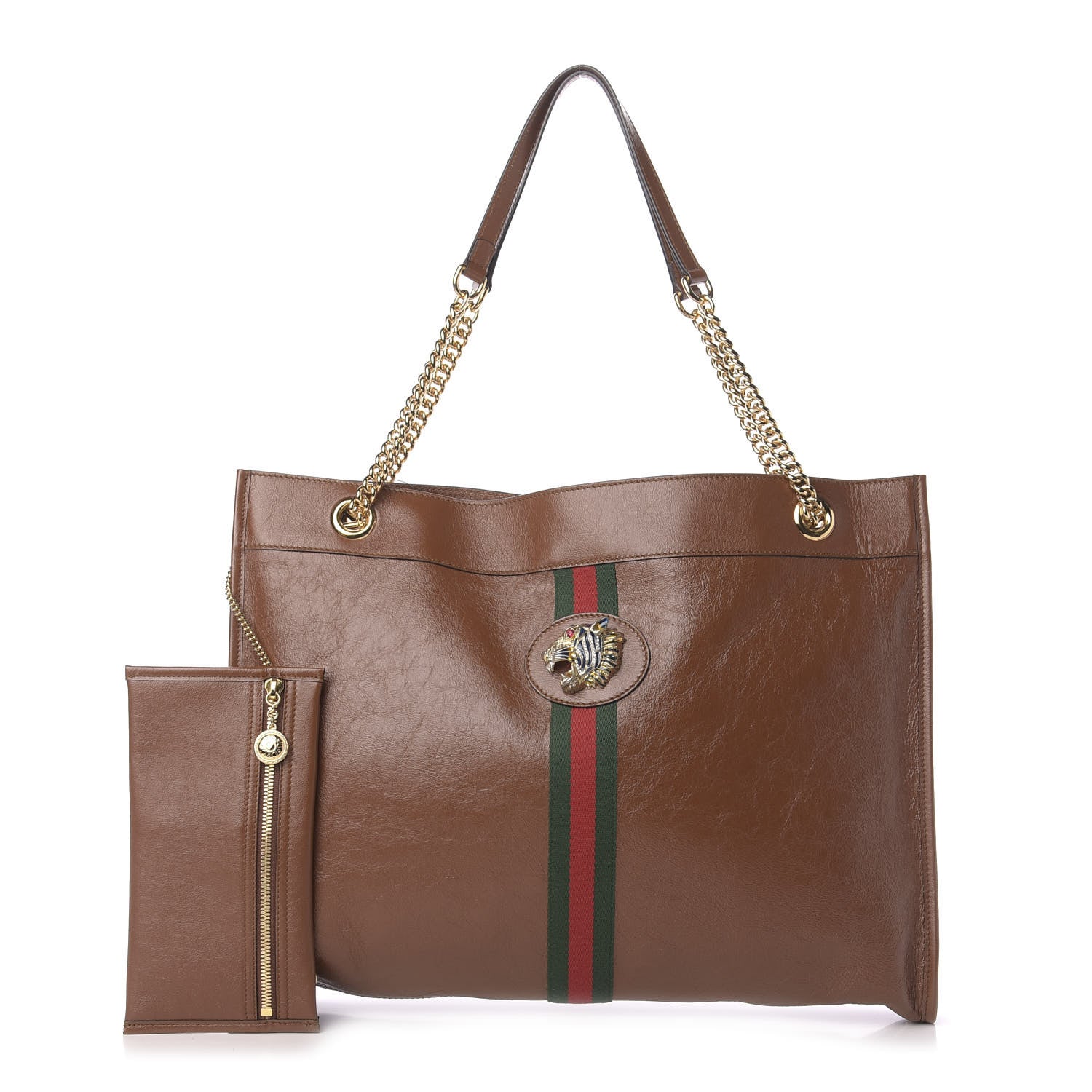 Gucci Calfskin Large Rajah Chain Tote Cuir 2 of 12