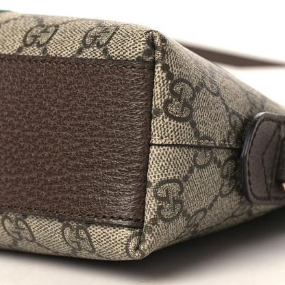 Gucci GG Supreme Monogram Textured Dollar Calfskin Web Small Ophidia Dome Shoulder Bag Beige Ebony New Acero 9 of 9