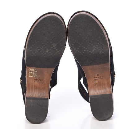 Gucci Suede Horsebit Amstel Slingback Clogs 38.5 Black 8 of 17