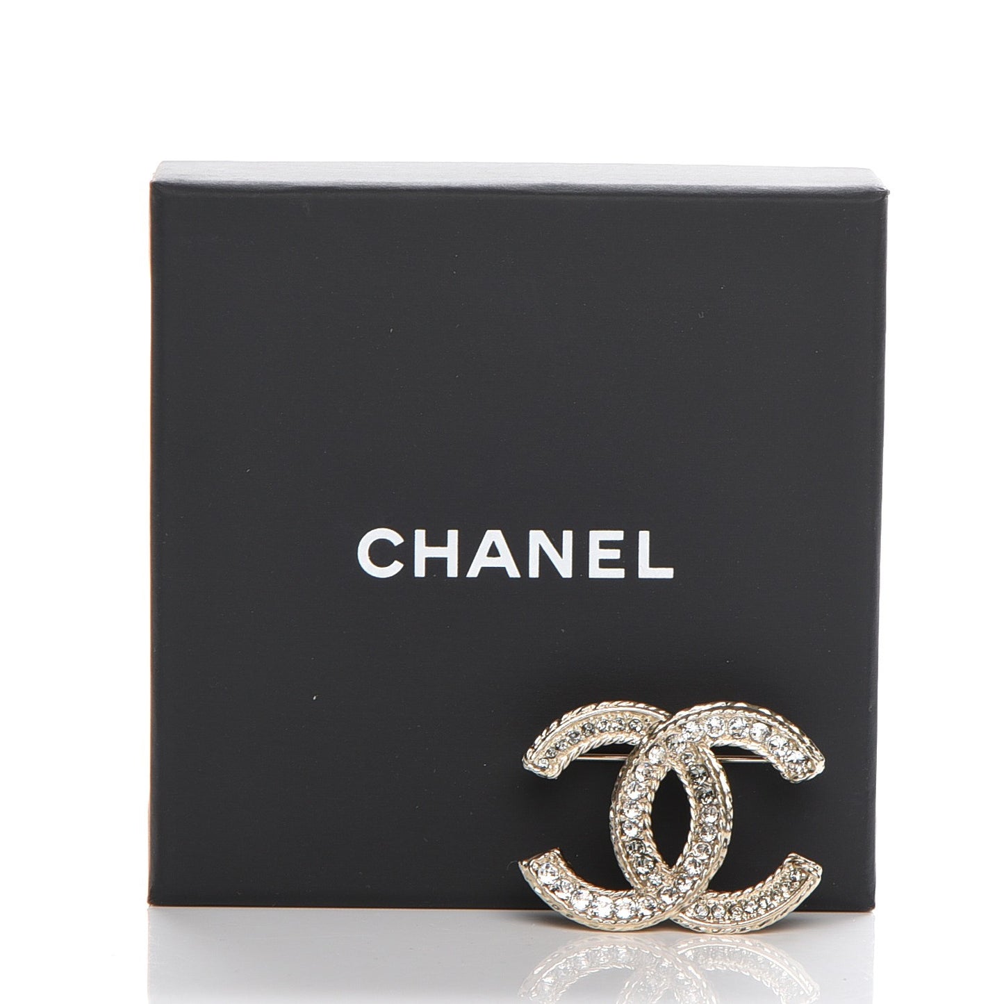 Crystal CC Brooch Light Gold