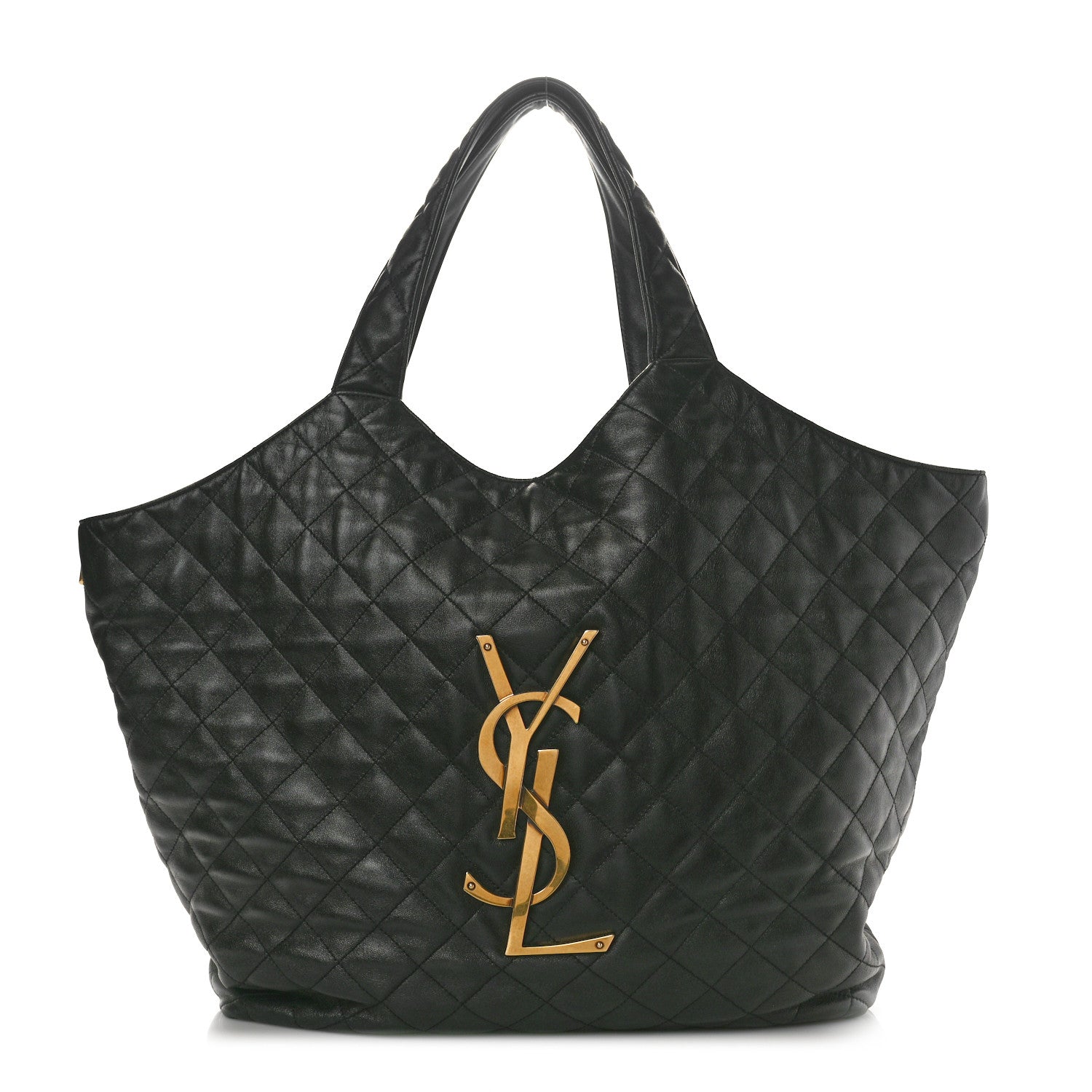 Saint Laurent Lambskin Quilted Maxi Icare Shopping Tote Black 1 of 14