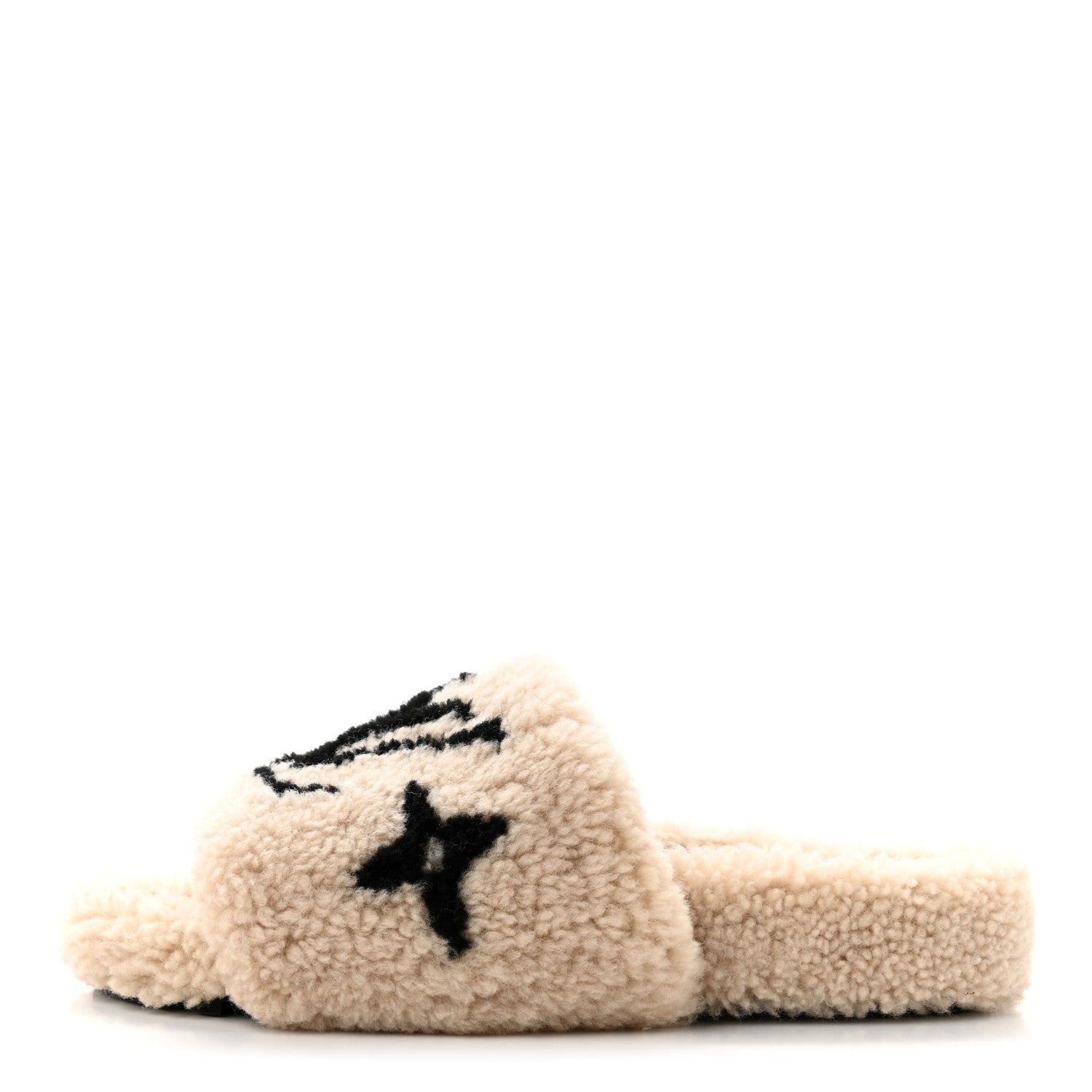 Louis Vuitton Shearling Bom Dia Flate Mules 38 Beige 1 of 9