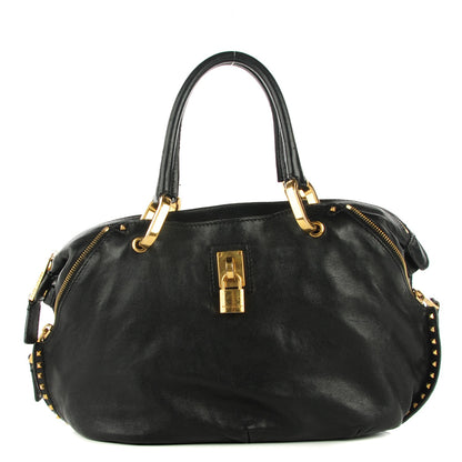 Marc Jacobs Calfskin Little Janice Paradise Satchel Black 1 of 8