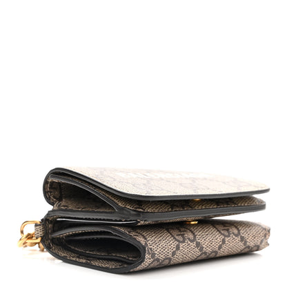 Balenciaga GUCCI X BALENCIAGA GG Supreme Monogram Logo Mini Cash Wallet on Chain Beige Ebony 4 of 11