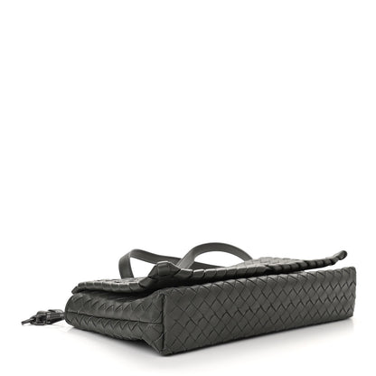 Bottega Veneta Nappa Intrecciato Dahlia Clutch Crossbody Light Grey 4 of 9