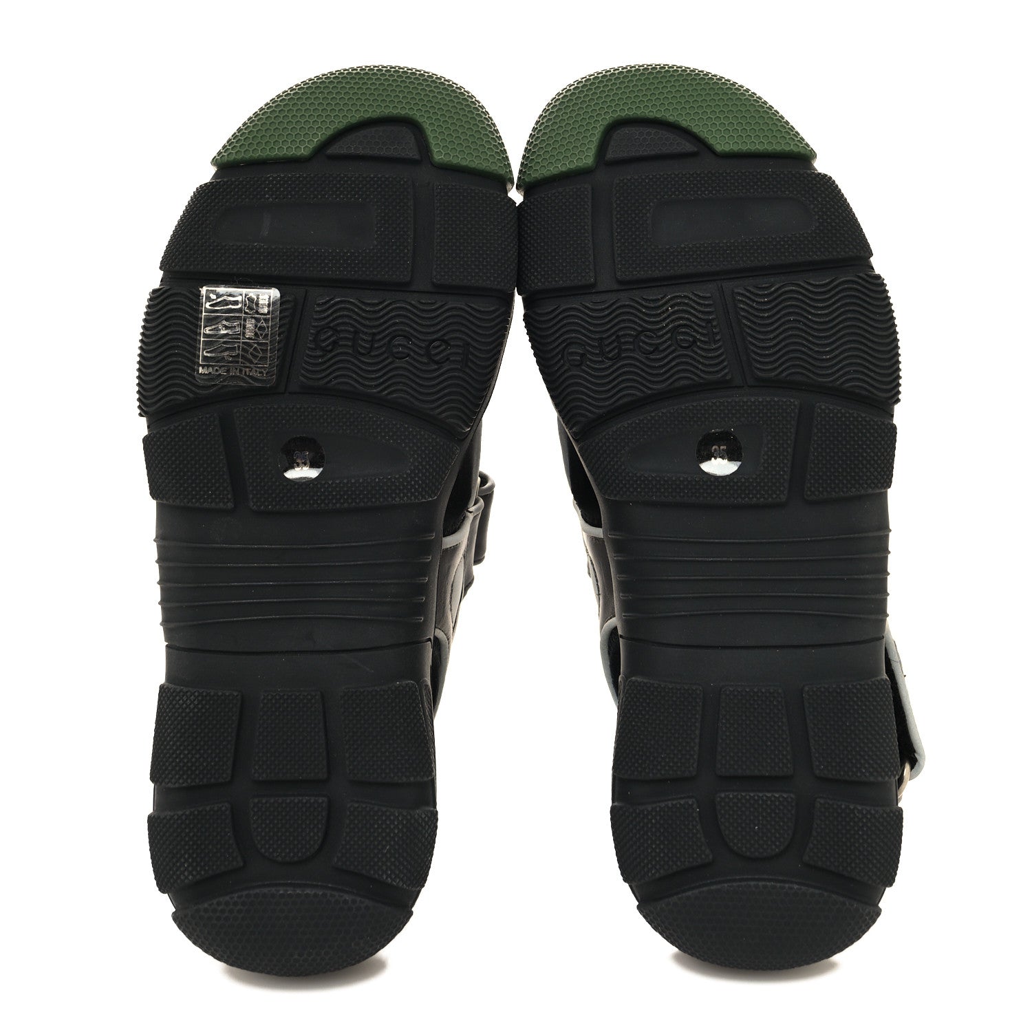 Gucci Mesh Fabric Tinsel Sport Sandals 35 Black Silver Green 5 of 8