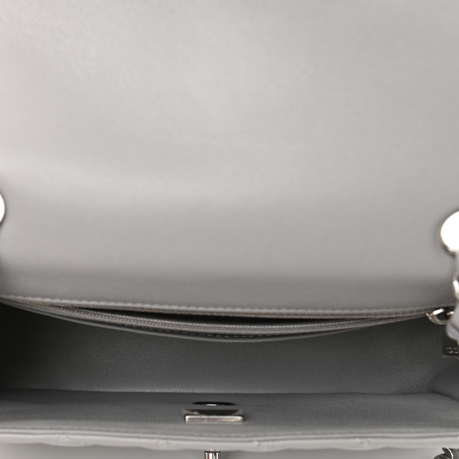 Chanel Lambskin Quilted Mini Rectangular Flap Grey 5 of 10