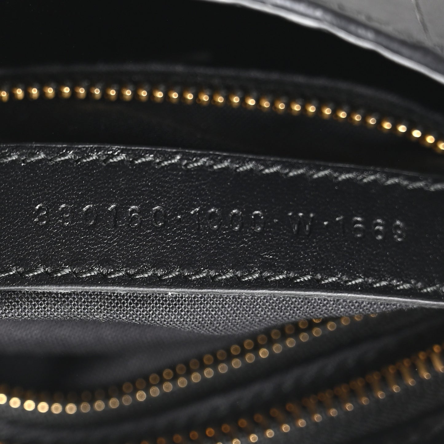 Calfskin Crocodile Embossed Gold Metallic Edge Hardware Mini City Black