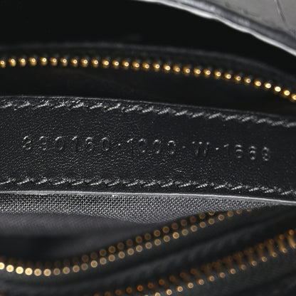 Balenciaga Calfskin Crocodile Embossed Gold Metallic Edge Hardware Mini City Black 7 of 10