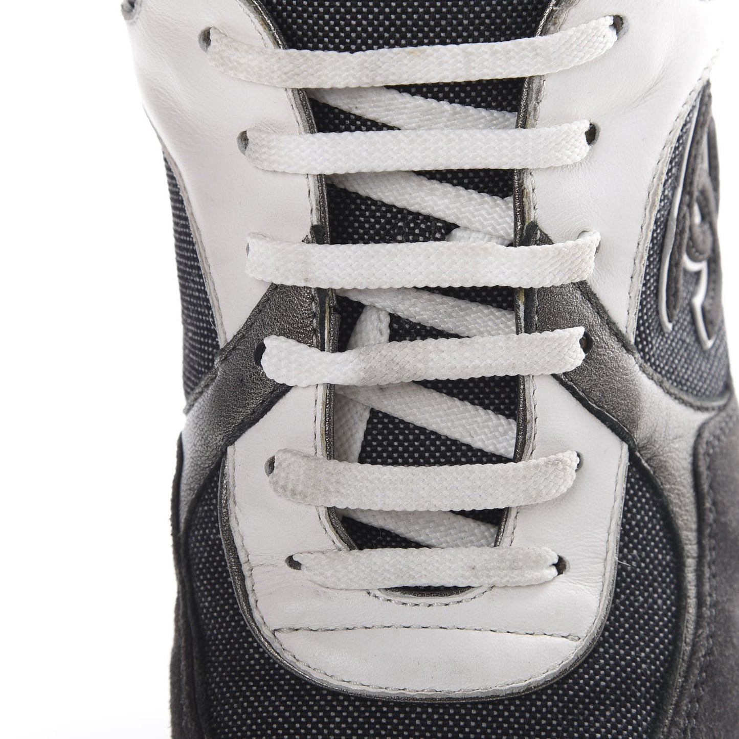 Denim Suede Calfskin CC Sneakers 40.5 Grey