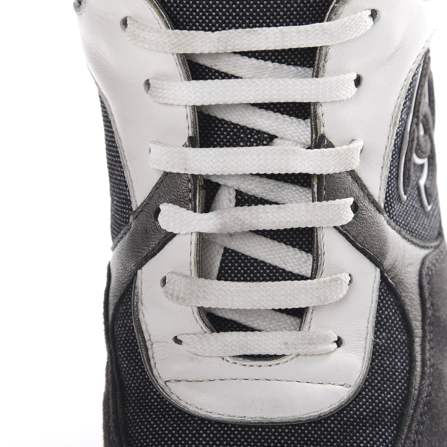 Chanel Denim Suede Calfskin CC Sneakers 40.5 Grey 12 of 15