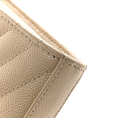 Saint Laurent Grain De Poudre Matelasse Chevron Cassandre Chain Wallet Nude Powder 11 of 13