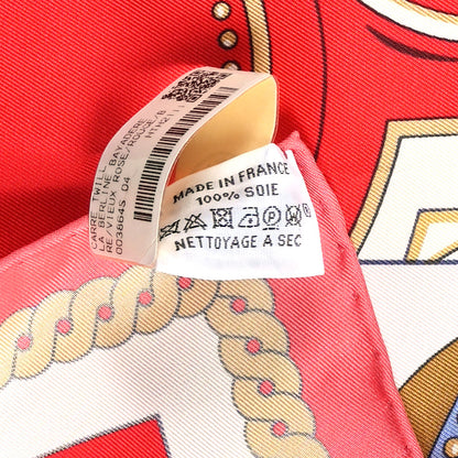 Hermes Silk La Berline Bayadere Scarf 90 Vieux Rose Rouge 3 of 5