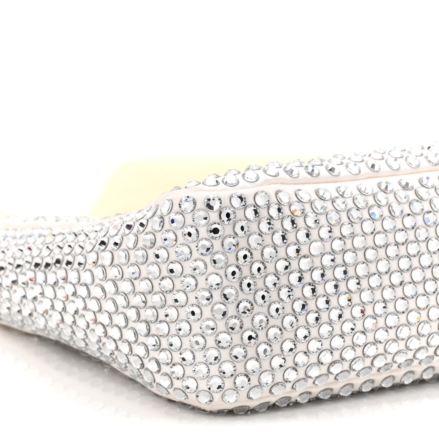 Satin Crystal Mini Re-Edition 2000 Bag White