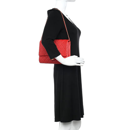 Chanel Lambskin Quilted Clutch with Chain Flap Red 2 of 15