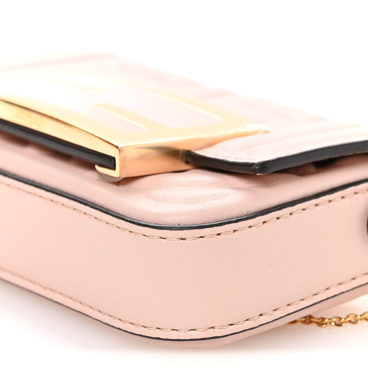 Nappa Matisse FF Embossed Nano Maxi Buckle Baguette Charm Rosa Quarzo