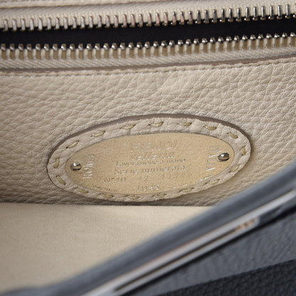 Fendi Cuoio Romano Selleria Bi-Color Medium Peekaboo Iconic Satchel Asfalto Latte 8 of 11