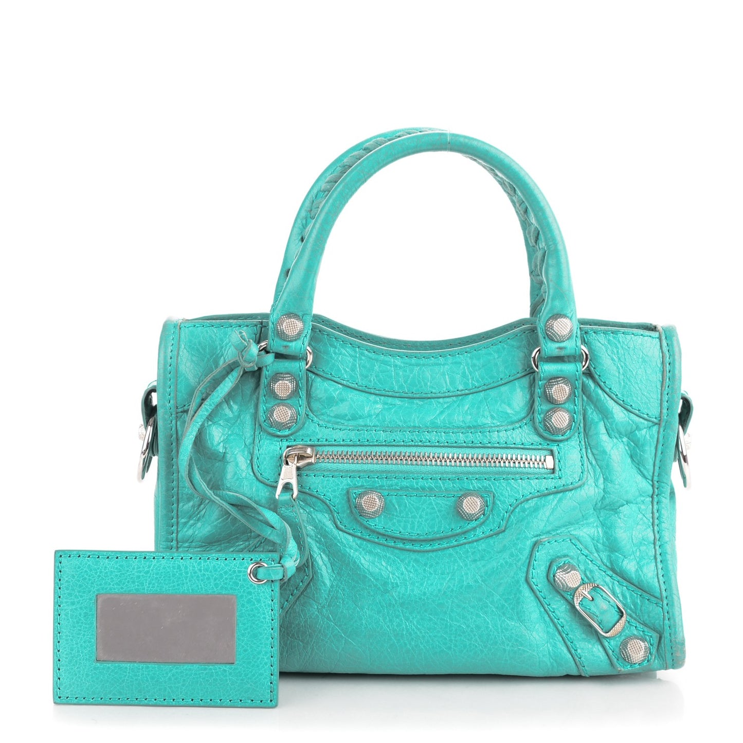 Agneau Giant 12 Silver Hardware Mini City Bleu Tropical