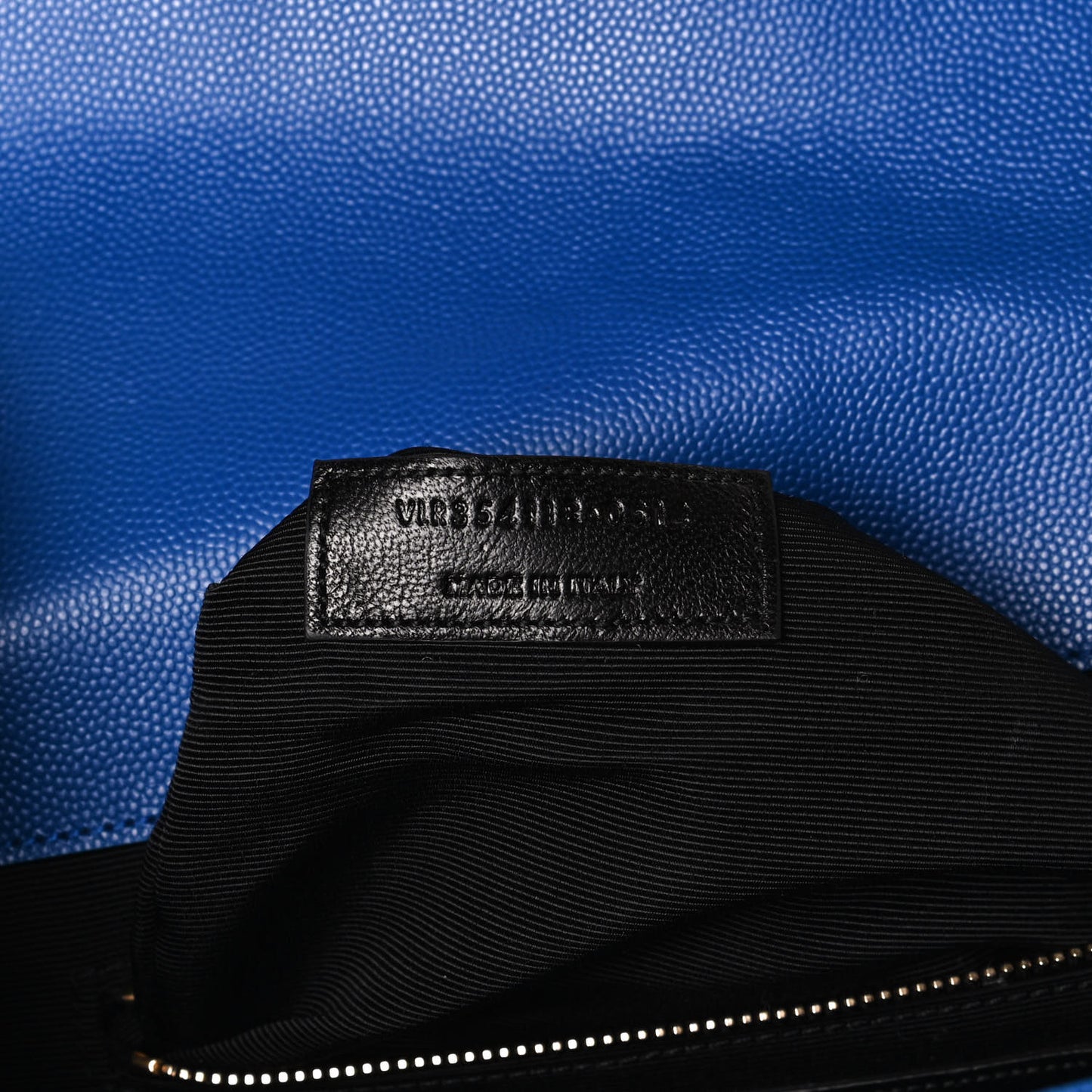 Grain De Poudre Matelasse Chevron Large Monogram Satchel Blue Majorelle