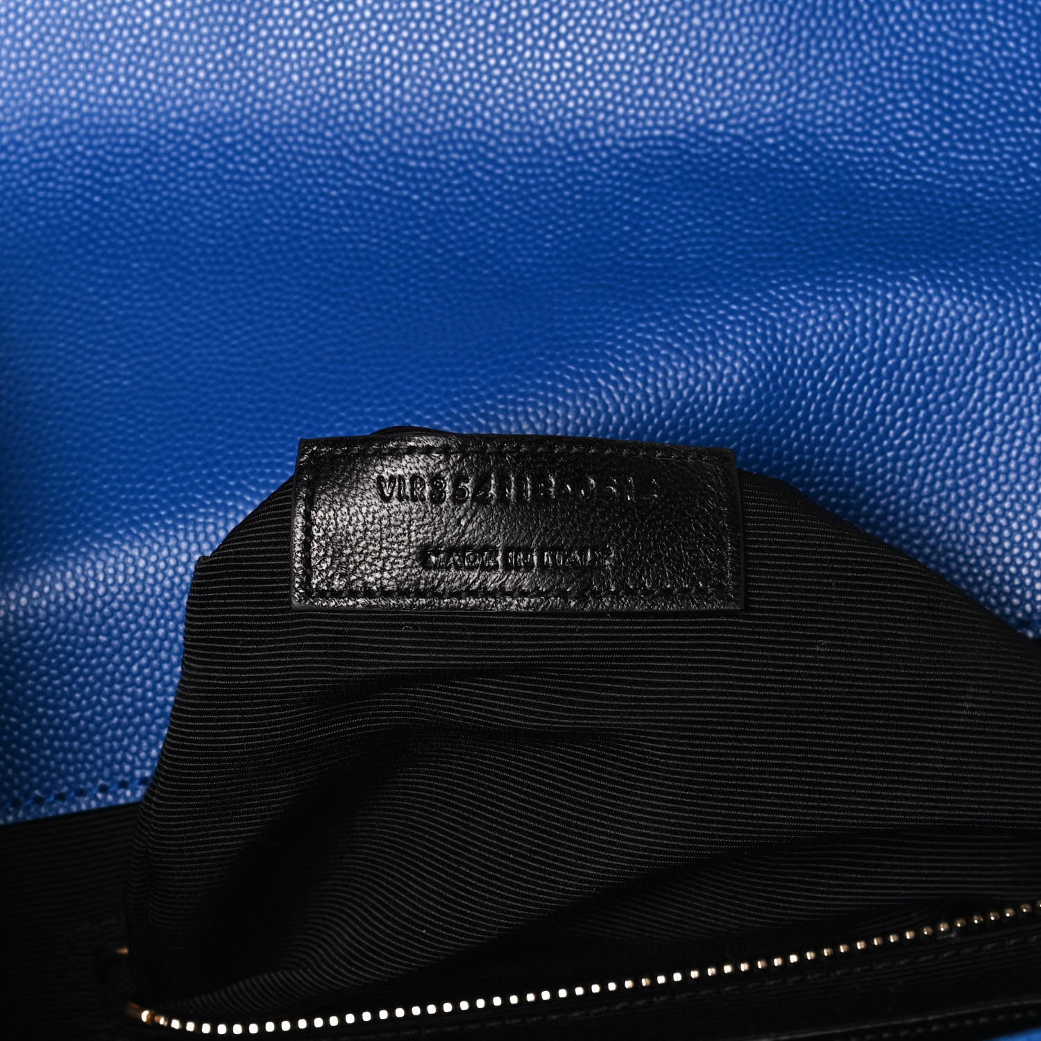 Saint Laurent Grain De Poudre Matelasse Chevron Large Monogram Satchel Blue Majorelle 7 of 16