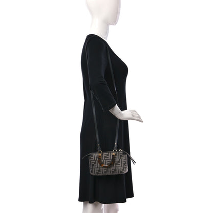 Fendi Chenille Vitello King Plexiglass FF Mini By The Way Top Handle Boston Bag Tortora Nuvola 2 of 12