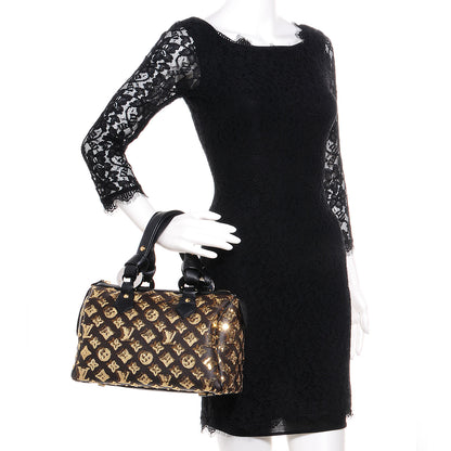 Louis Vuitton Monogram Sequins Eclipse Speedy 28 Gold 2 of 8