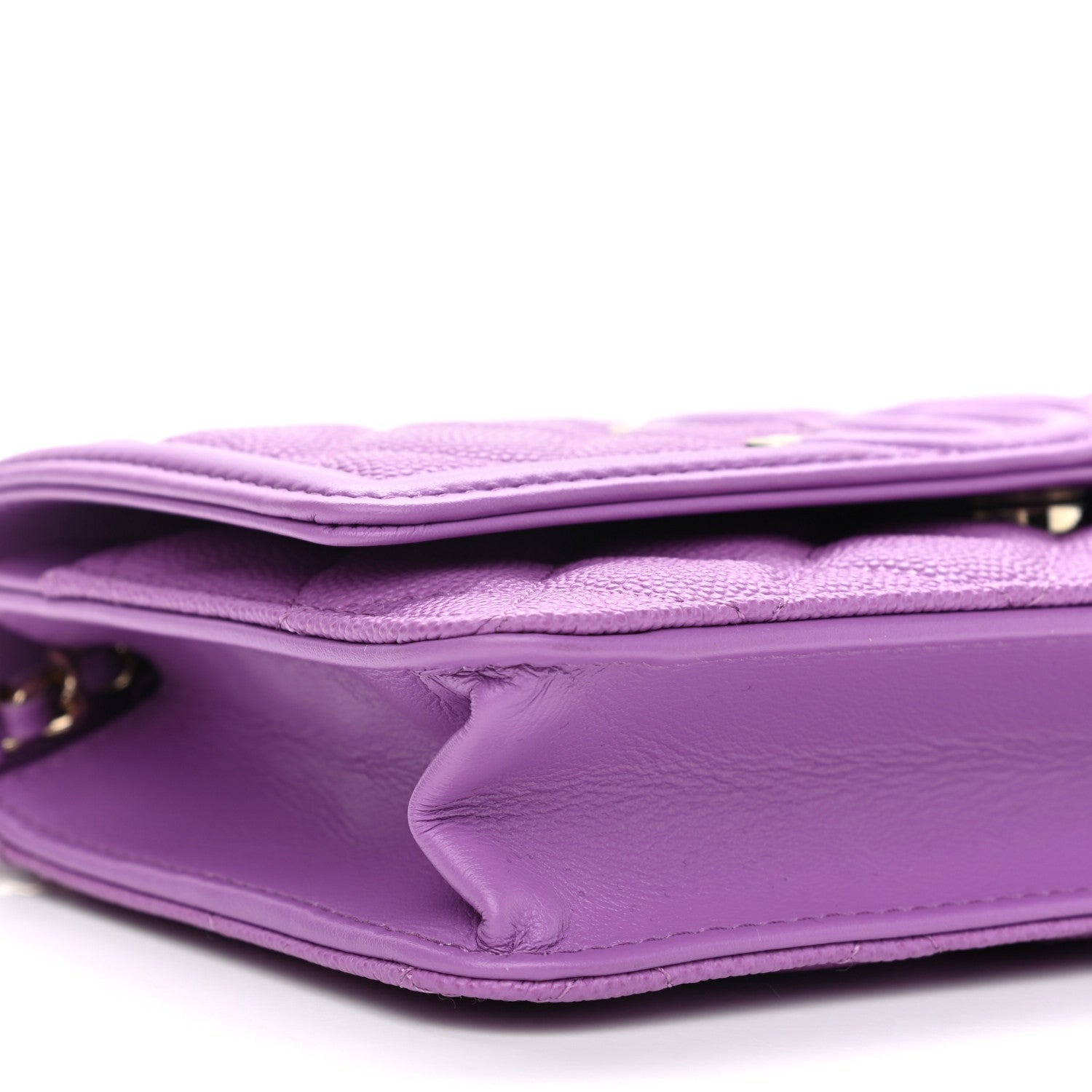 Chanel Caviar Quilted CC Filigree Wallet On Chain WOC Purple 9 of 12