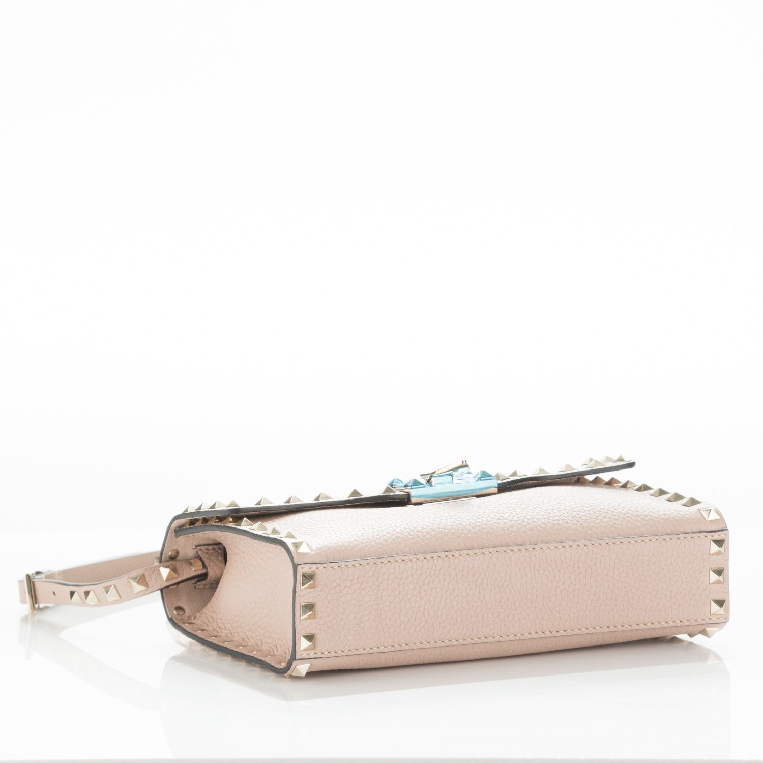 Valentino Garavani Pebbled Calfskin Medium Rockstud Flip Lock Crossbody Bag Poudre 4 of 6