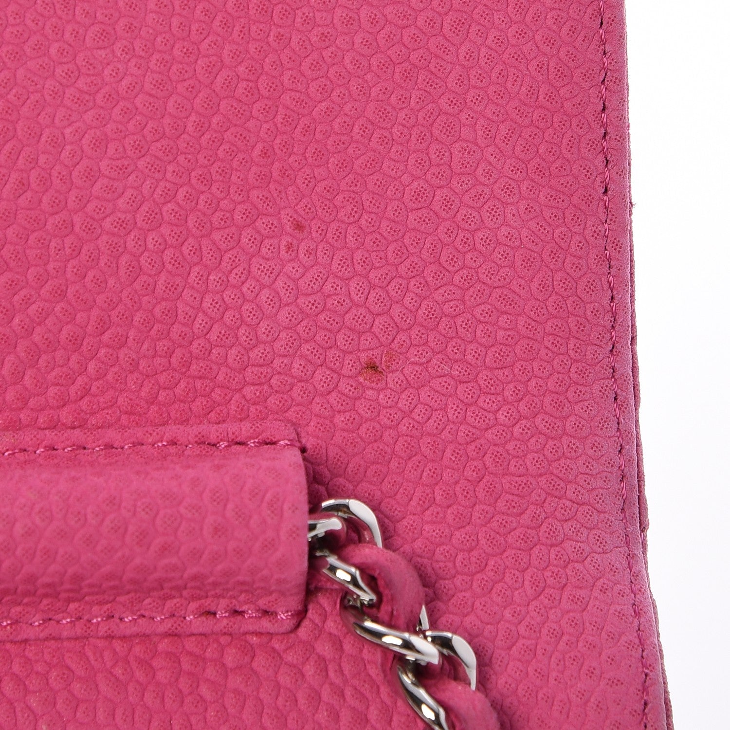 Chanel Iridescent Caviar Quilted Wallet on Chain WOC Pink 9 of 14