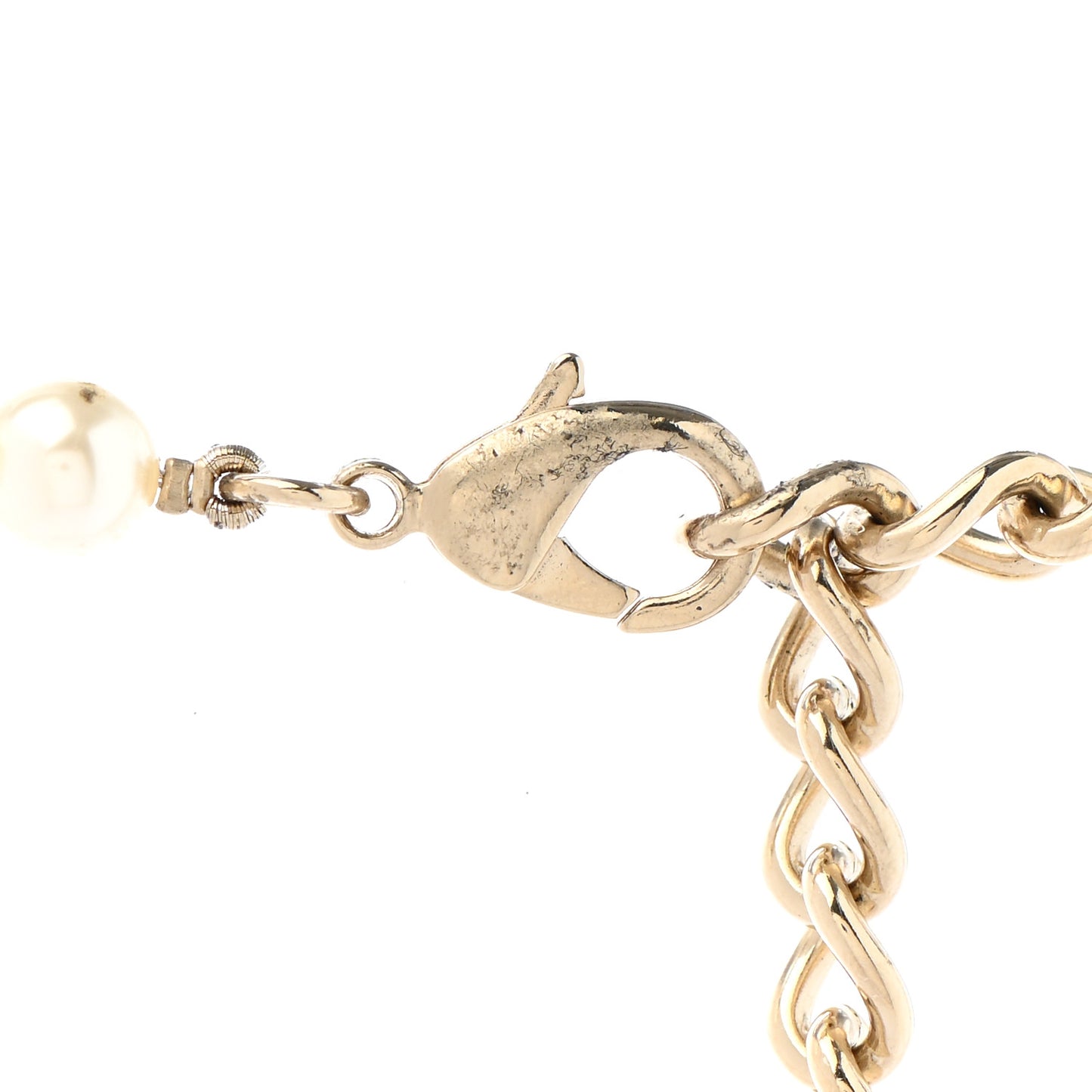 Pearl Crystal Bead CC Necklace Black